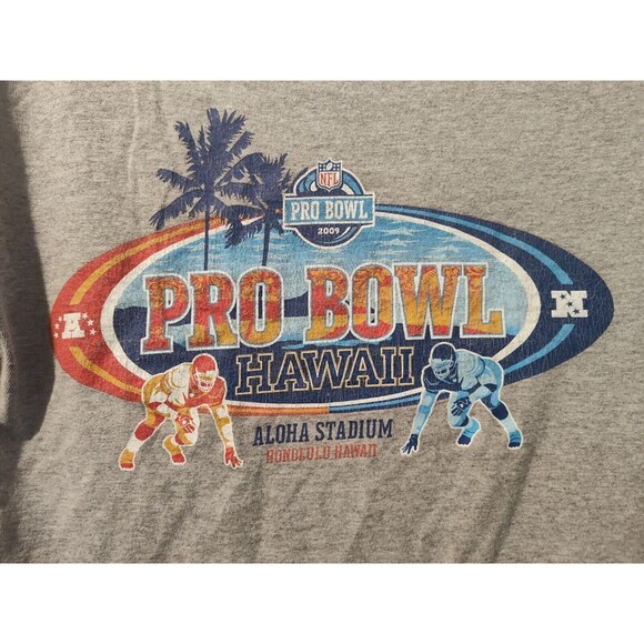 Reebok Pro Bowl 2009 Adult Gray Small T Shirt Aloha Stadium Hawaii NFC AFC - Picture 2 of 13